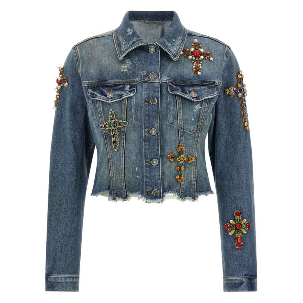Dolce & Gabbana Women Cross Denim Jacket